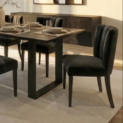 Set of 2 Hatfield Dining Chairs - Black Velvet