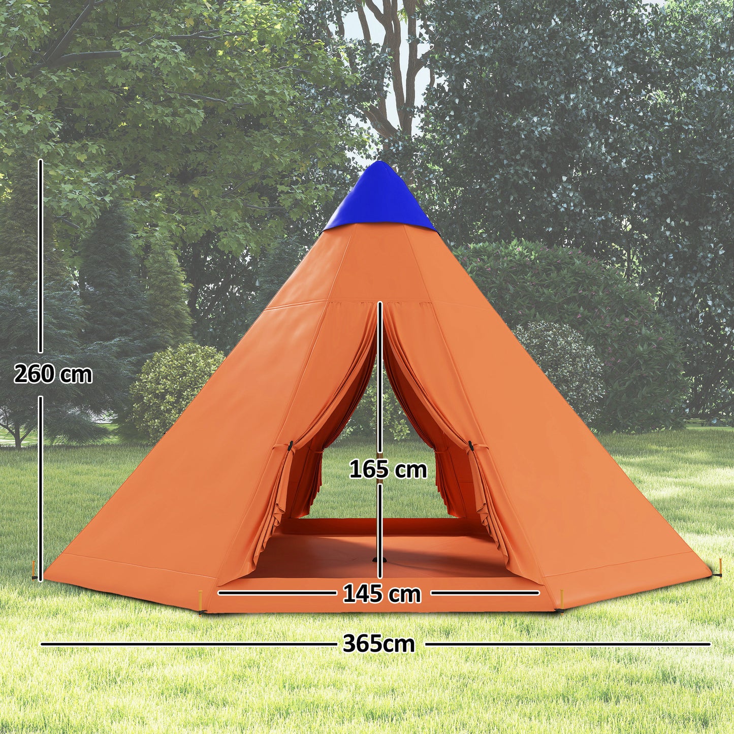 6-7 Person Large Family Party Camping Tent W/ Carrying Bag, Orange
