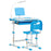 Kids Study Desk and Chair Set w/ USB Lamp, Adjustable Height, Blue