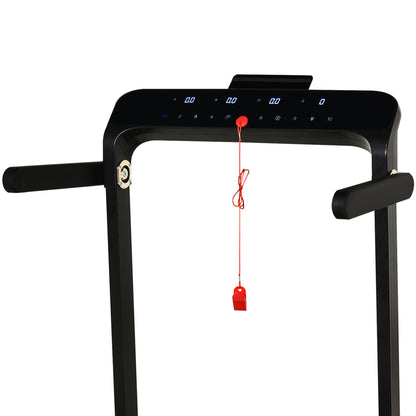 1.85HP Foldable Electric Treadmill Fitness Safety Lock LED screen-Black