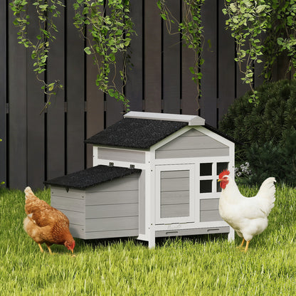 Wooden Chicken Coop with Pull-Out Tray & Nesting Box