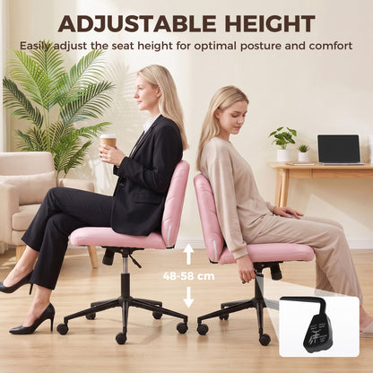 Criss Cross Legged Office Chair Height Adjustable Pink