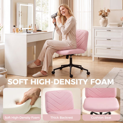 Criss Cross Legged Office Chair Height Adjustable Pink