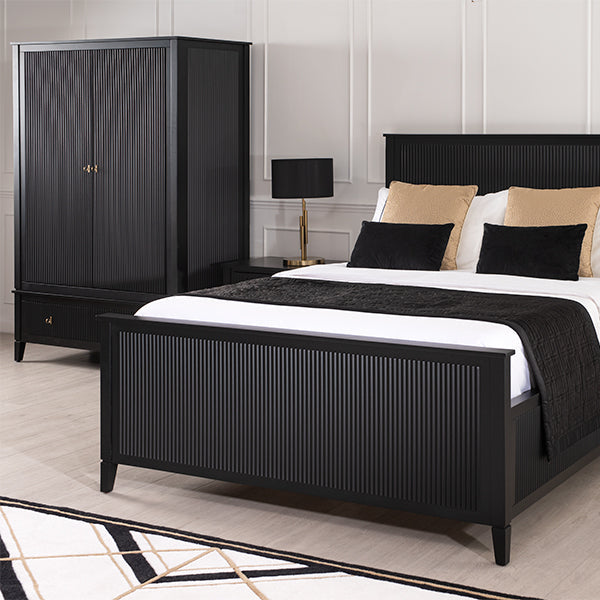 Heidi Black Wardrobe Brass/Silver
