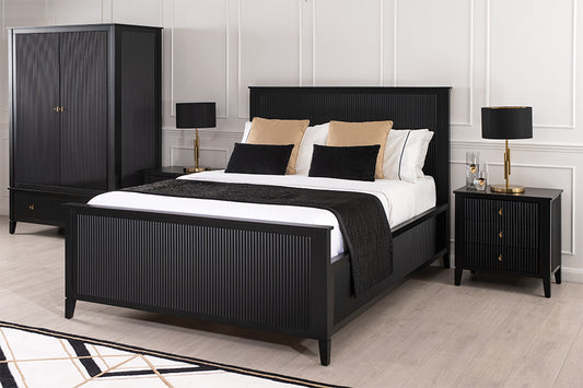 Heidi Black Wardrobe Brass/Silver
