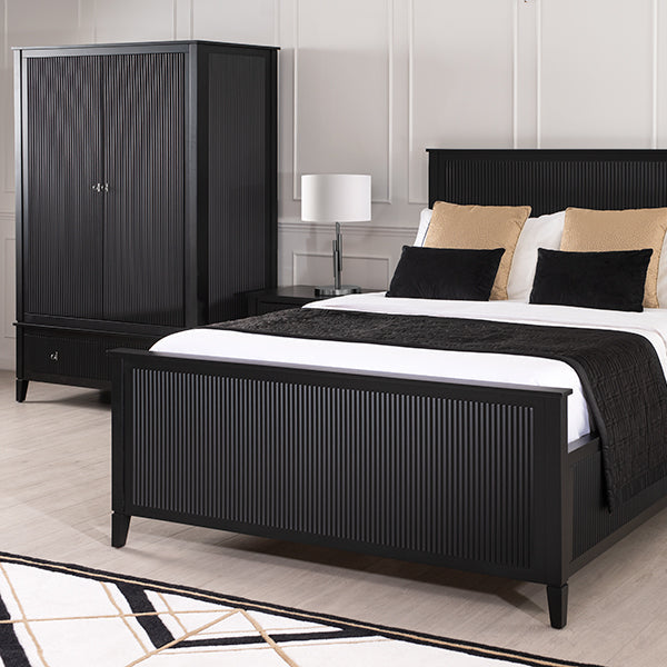 Heidi Black Wardrobe Brass/Silver