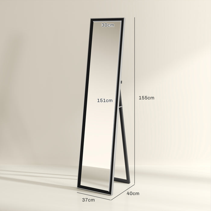 Floor Mirror Wall Mounted Leaning Standing Mirror 37 x 157cm Black