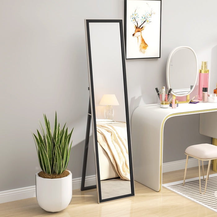 Floor Mirror Wall Mounted Leaning Standing Mirror 37 x 157cm Black