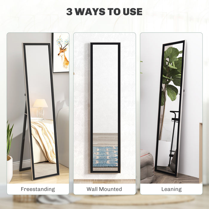 Floor Mirror Wall Mounted Leaning Standing Mirror 37 x 157cm Black