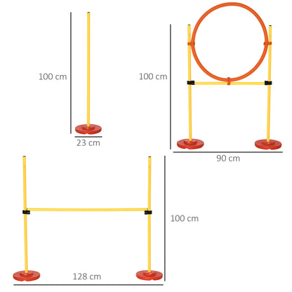 Outdoor 3 PC Dog Pet Agility Training Garden Starter Obstacle Set for Dog