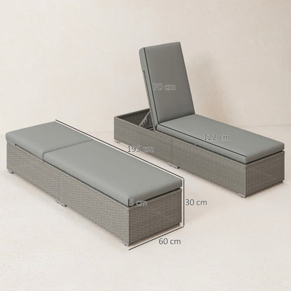 Patio Rattan Chaise Lounge Garden Pool Wicker Sun Lounger Adjustable