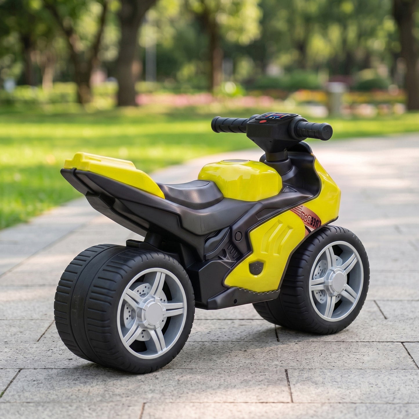 Balance Bike with Music Extra-Wide Wheels Green