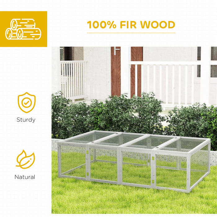 Rabbit Run Wooden Rabbit Hutch Cage 6ft with Wire Mesh, Openable Roof, Play Space for Outdoor, 181 x 100 x 48 cm, Grey