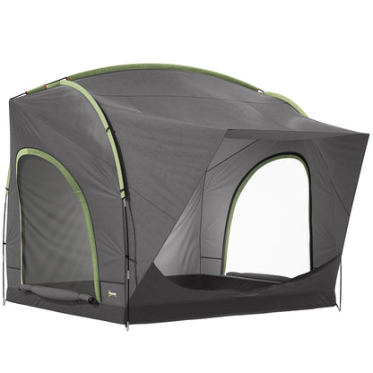 Car Tent, 3000mm Waterproof Tailgate Tent, 250 x 245 x 235 cm with Mesh Windows and Storage Bag, Quick Setup Trunk SUV Boot Shelter for Family Camping Travelling Outdoor Activities