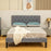 King Size Bed Frame with 5-Level Adjustable Linen Headboard