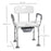 Height Adjustable Shower Stool with Arms and Back, Non-Slip Bedside Commode with Detachable Bucket for Elderly, White