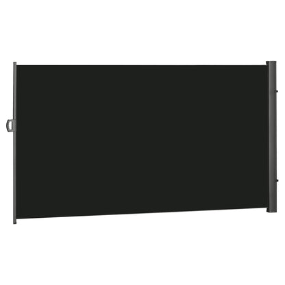 3 x 2m Retractable Sun Side Awning Screen Fence Patio Garden Wall Balcony Screening Panel Outdoor Blind Privacy Divider, Black
