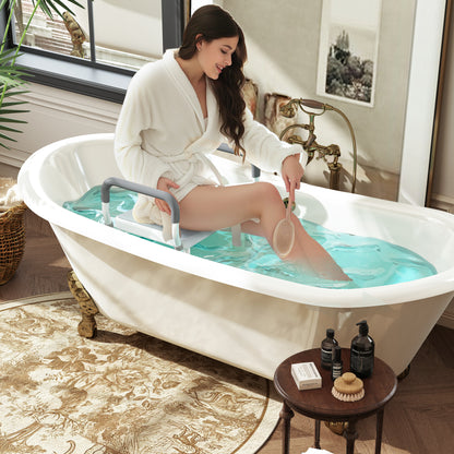 Rust-Free Aluminium Bath Chair with Adjustable Height, Light Blue