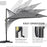 2.7 x 2.7 m Cantilever Parasol Garden Umbrella w/ Cross Base Dark Grey