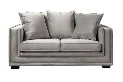 Holburn 2-Seater Velvet Sofa with 5 Scatter Cushions - Dove Grey
