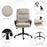 High Back Office Chair, PU Leather Desk Chair with Double-tier Padding, Arm, Swivel Wheels, Adjustable Height, Grey