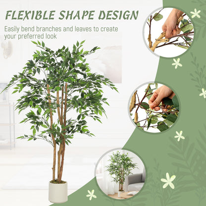 150cm Artificial Ficus Tree, Faux Plant for Home Decor