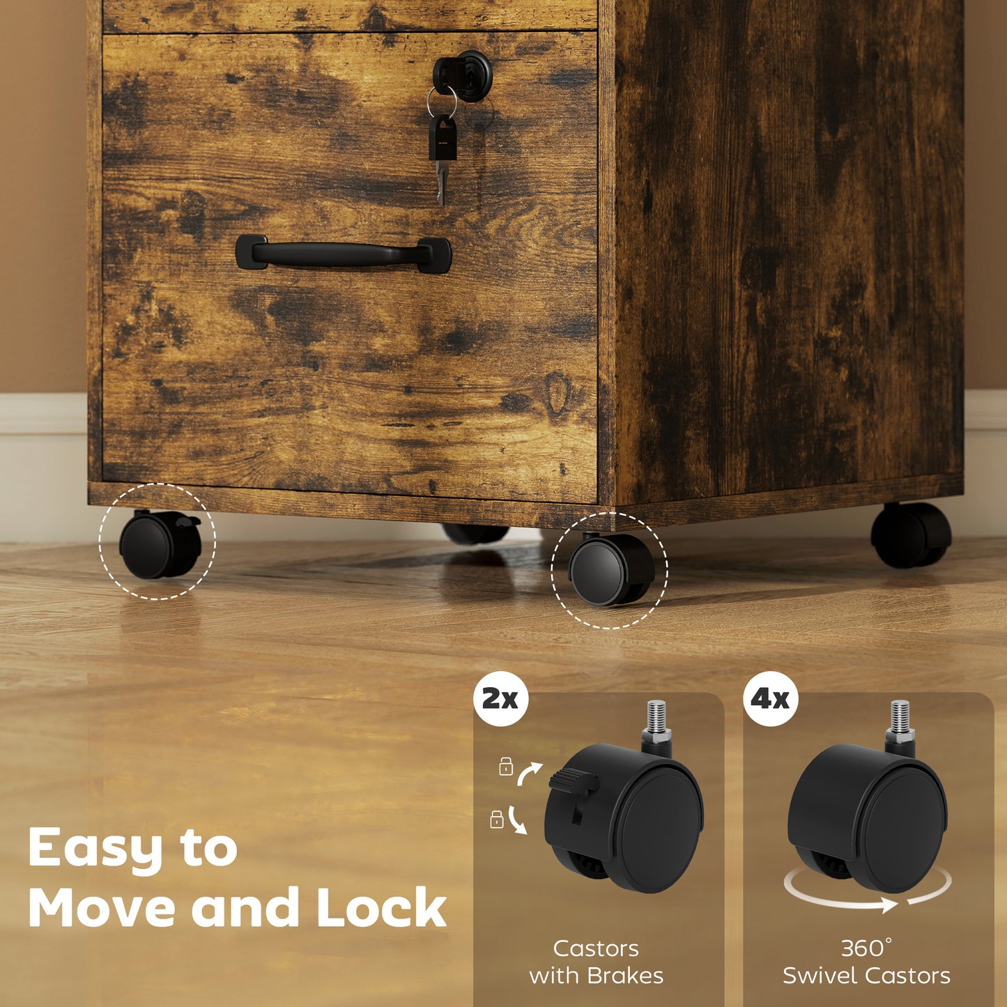 Table Lamp with 3 Slots, Bedside Lamp with Solid Wood Base, White