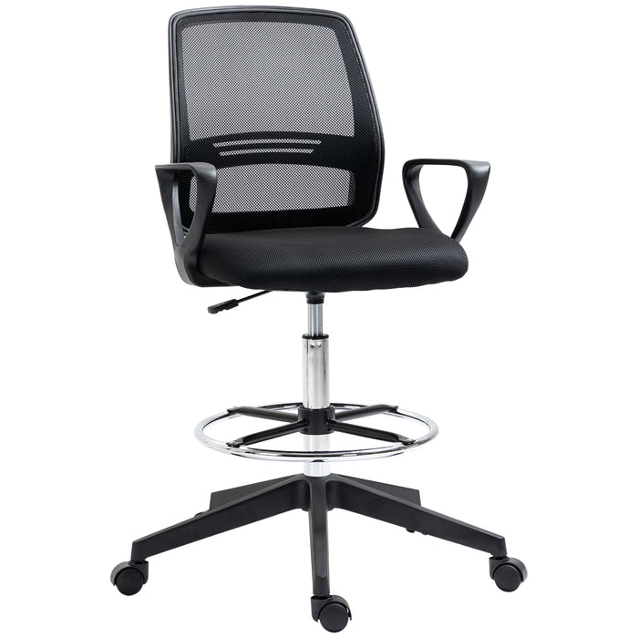 Ergonomic Mesh Back Drafting Chair Tall Office Chair with Adjustable Height and Footrest 360‚àö√á¬¨‚àû Swivel