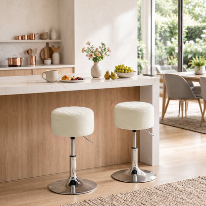 Bar Stool Adjustable Swivel 1 Piece, Beige