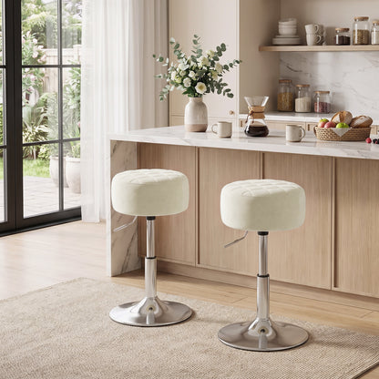 Bar Stool Adjustable Swivel 1 Piece, Beige