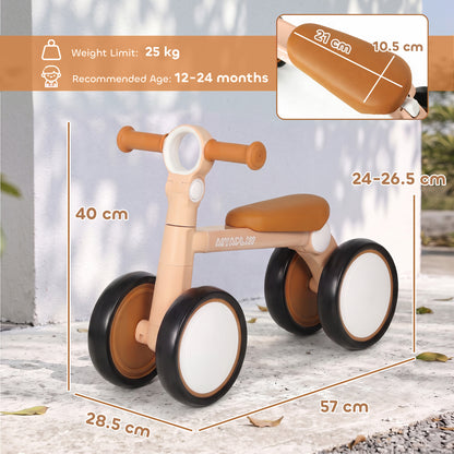 Balance Bike Lightweight and Adjustable for 1–2 Years, Pink