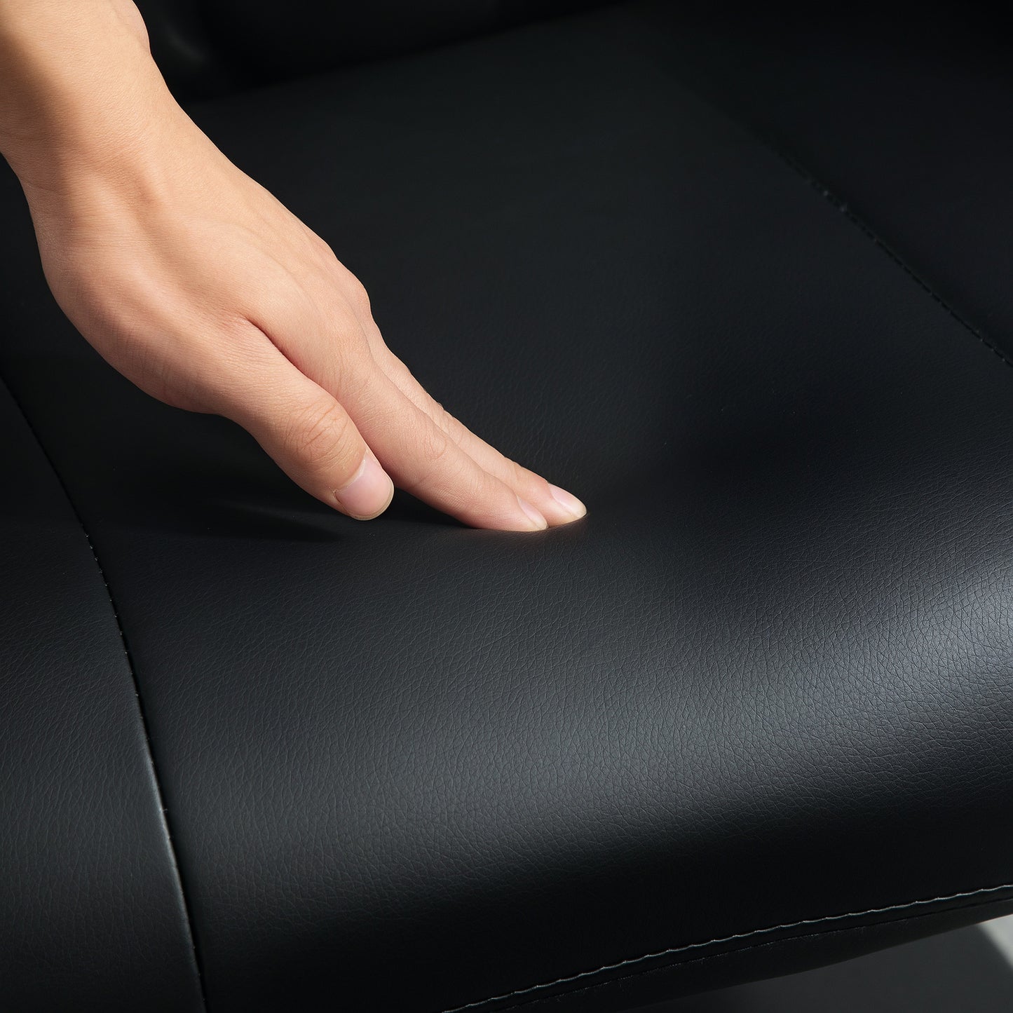 Swivel Recliner Chair with Footstool and Adjustable Back, Black