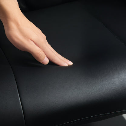 Swivel Recliner Chair with Footstool and Adjustable Back, Black