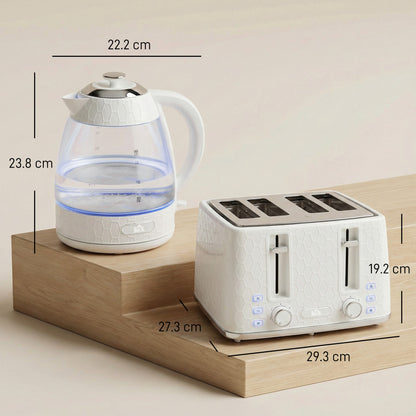 Kettle and Toaster Set with Strix Thermostat, Crumb Tray, Cream