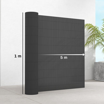 2Pcs Plastic Privacy Screening Fence, 1x5 m Windbreak Fence Grey