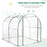 Walk-in Polytunnel Greenhouse with Roll-up Door Transparent Tunnel Greenhouse with Steel Frame and PVC Cover, 2.5 x 2m