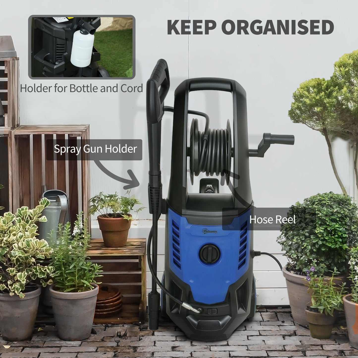 2200W Power Washer 170 Bar Pressure with Adjustable Nozzle