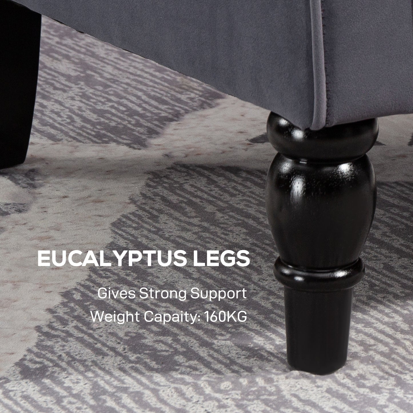 Accent Armchair Home Furniture Retro Tufted Club Fabric Charcoal Grey