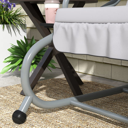 2-in-1 Garden Swing Chair for 3 Person w/ Adjustable Canopy, Grey