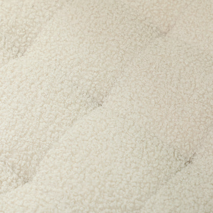 45cm Round Ottoman with Storage, Lid, Cashmere Footstool, Cream White