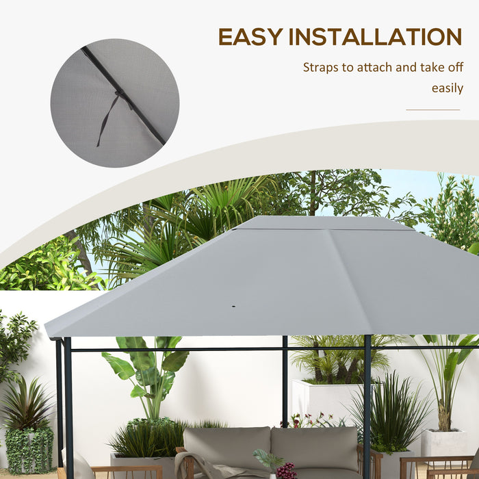 3 x 4m Gazebo Canopy Replacement Cover, Gazebo Roof Replacement (TOP COVER ONLY), Grey