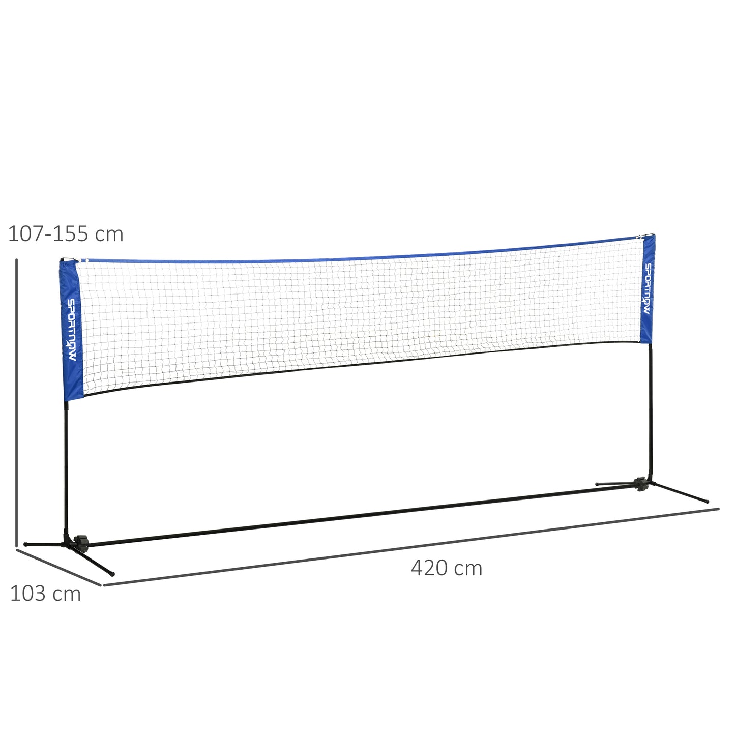 4m Badminton Net, Adjustable Sports Net for Tennis, Volleybal, Blue
