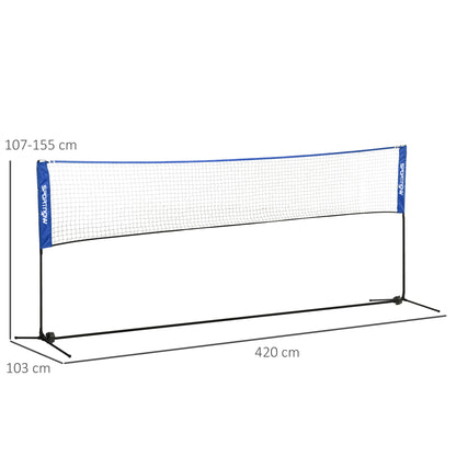 4m Badminton Net, Adjustable Sports Net for Tennis, Volleybal, Blue