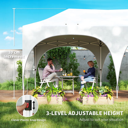 3 x 6m Pop Up Gazebo with Sides, Peak Top Garden Party Tent Marquee