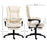 PU Leather Office Chair, Swivel Computer Chair with Footrest, Wheels, Adjustable Height, Cream White