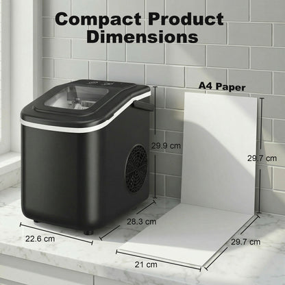 Countertop Ice Maker Machine Self-Cleaning 2 Sizes Black