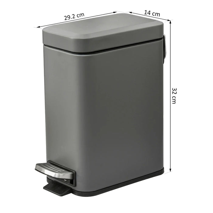 5L Compact Bin with Quiet-Close Lid Pedal Lid