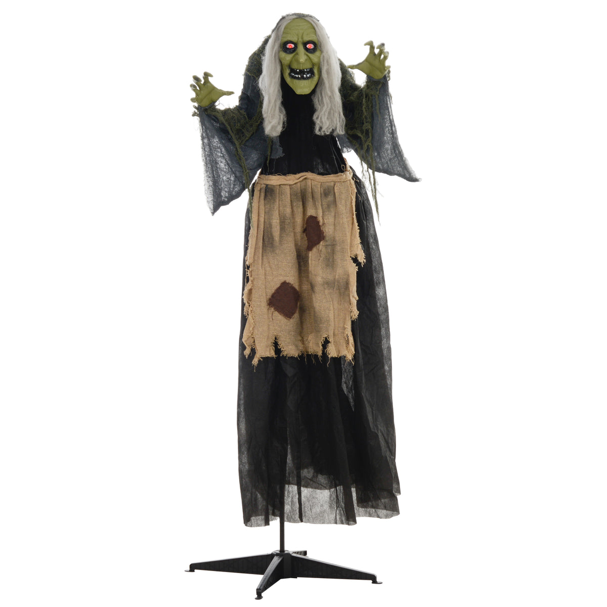 Halloween Witch Animatronic Prop with Sound Activated