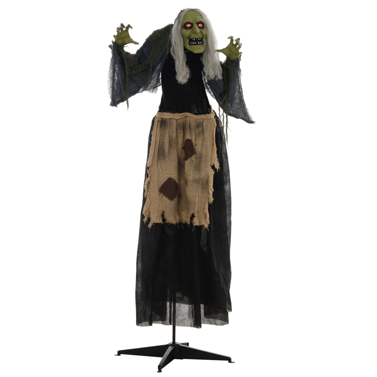 Halloween Witch Animatronic Prop with Sound Activated
