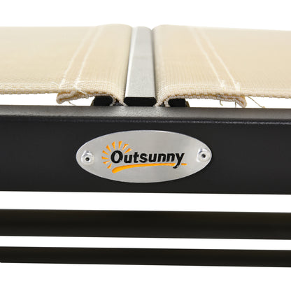 2-Person Outdoor Glider Bench Patio Double Swing Gliding Chair Loveseat w/Power Coated Steel Frame for Backyard Garden Porch, Beige